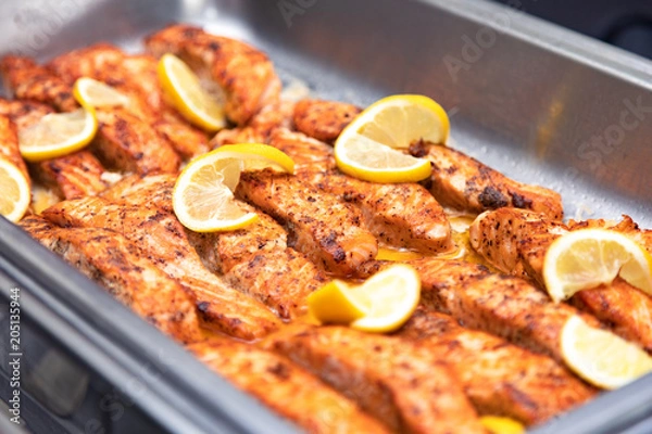 Obraz Buffet Salmon with Lemon