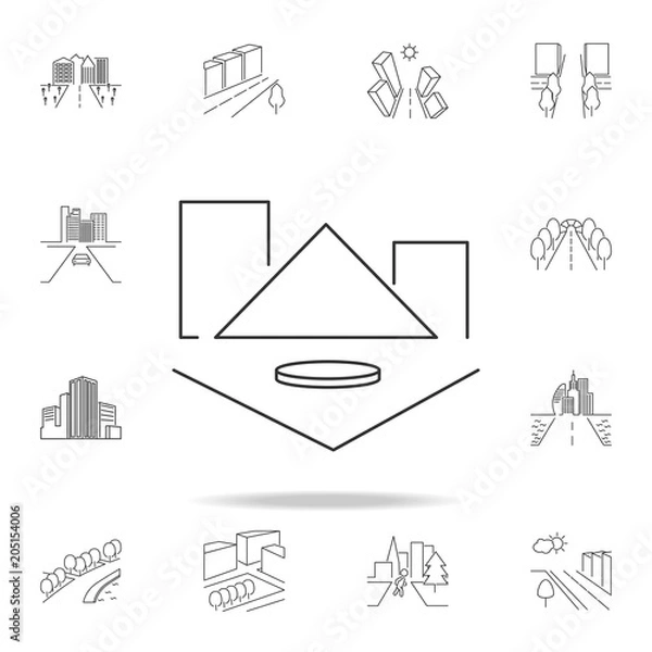 Fototapeta City scape line icon. Element for mobile concept and web apps. Thin line vector icon for website design and development, app development. Premium icon