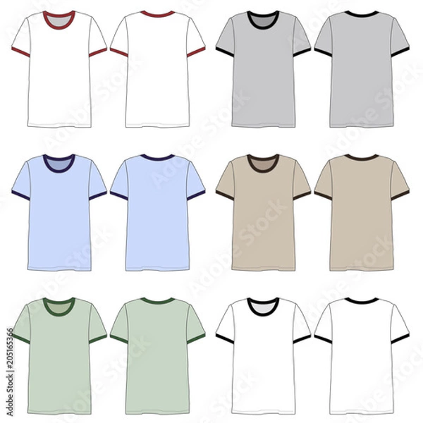 Fototapeta Vector template for Ringer style tees