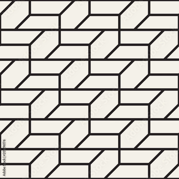 Fototapeta Vector seamless geometric pattern. Simple abstract lines lattice. Repeating elements stylish background