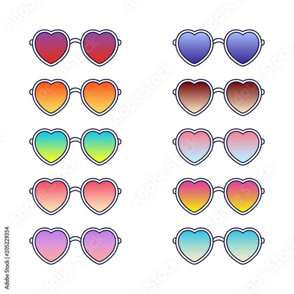 Fototapeta Heart glasses set