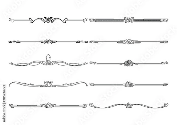 Fototapeta Set of decorative border.