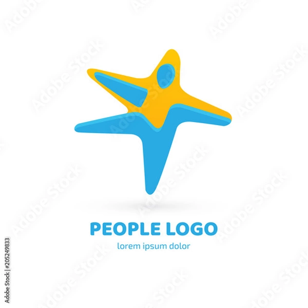 Obraz Logo design abstract people vector template.