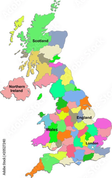 Obraz UK map on a white background