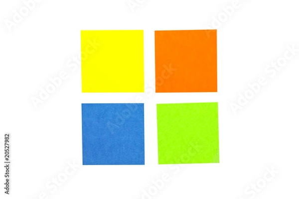 Fototapeta Collection colorful note paper on white background