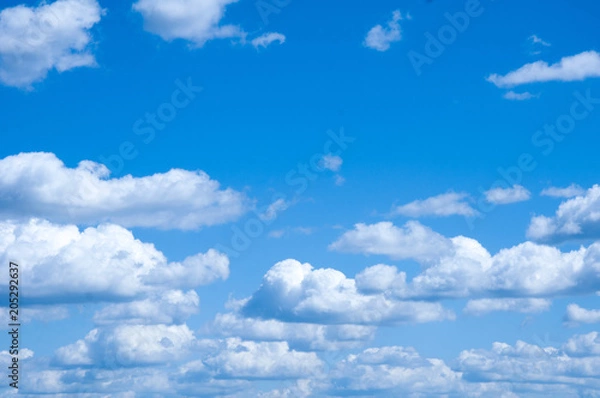 Obraz blue sky with white clouds