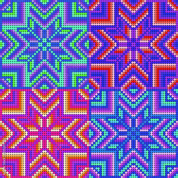 Obraz Mexican pattern inspired by huichol art
