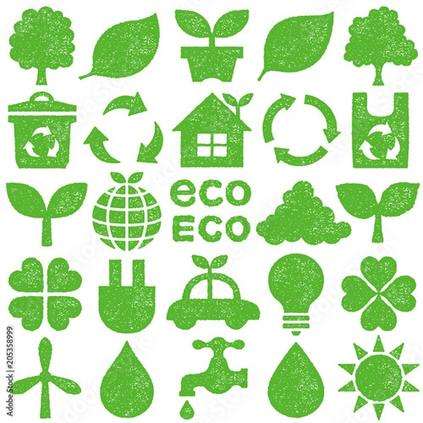 Obraz エコアイコン　はんこ　スタンプ
