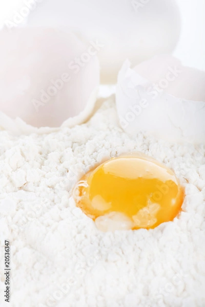 Obraz egg with flour.