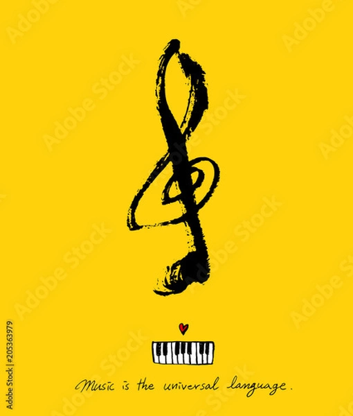 Obraz 음악회 포스터 / 손으로 그린 음악 일러스트