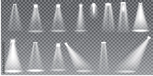 Fototapeta Set Scene illumination , special light effects isolated on transparent background.