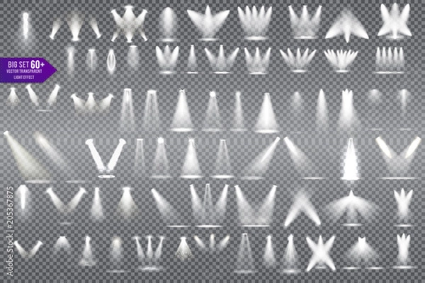 Fototapeta Set Scene illumination , special light effects isolated on transparent background.