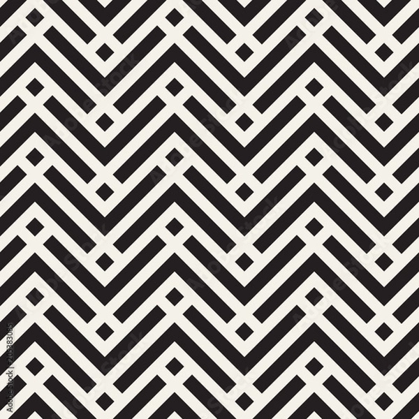Fototapeta Vector seamless geometric pattern. Simple abstract lines lattice. Repeating elements stylish background