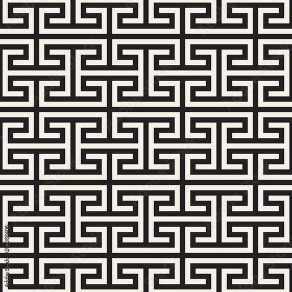 Fototapeta Vector seamless geometric pattern. Simple abstract lines lattice. Repeating elements stylish background