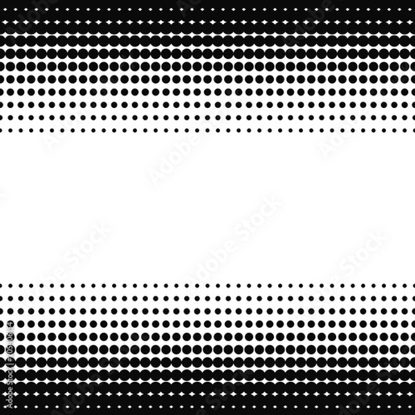 Fototapeta Abstract black halftone frame isolated on white background. Set of dotted borders. Vector illustration.