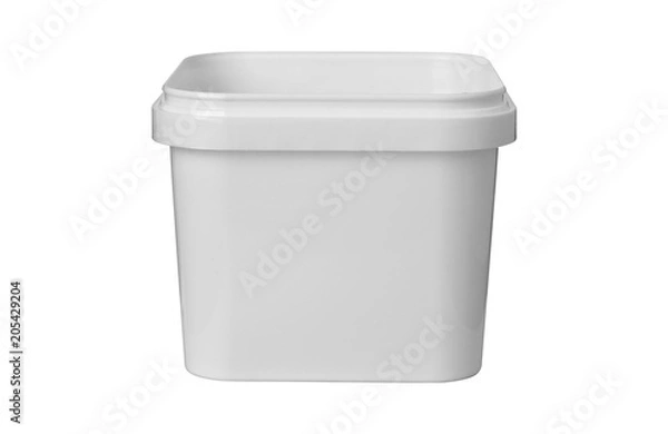 Obraz white plastic square container on white background