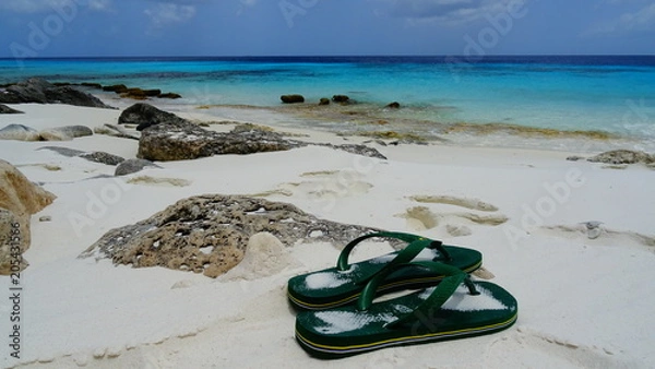 Obraz Flip-Flops on the beach of Bonaire