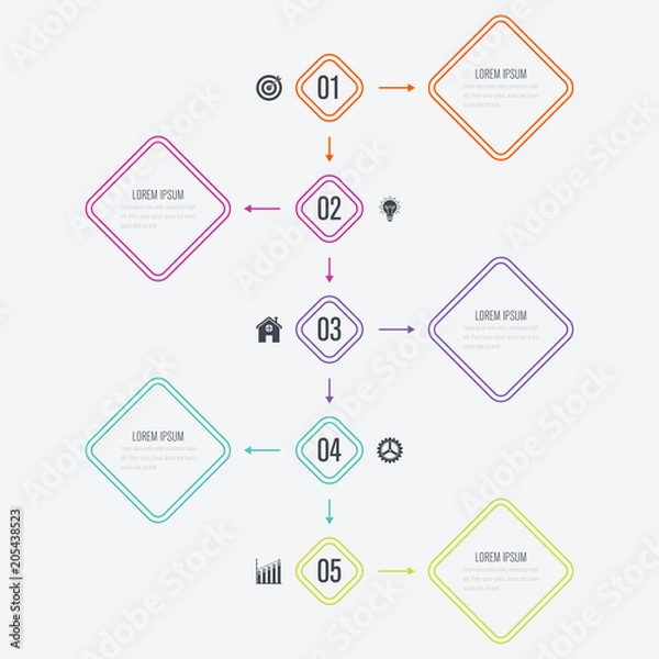 Obraz Vector illustration infographics 5 options