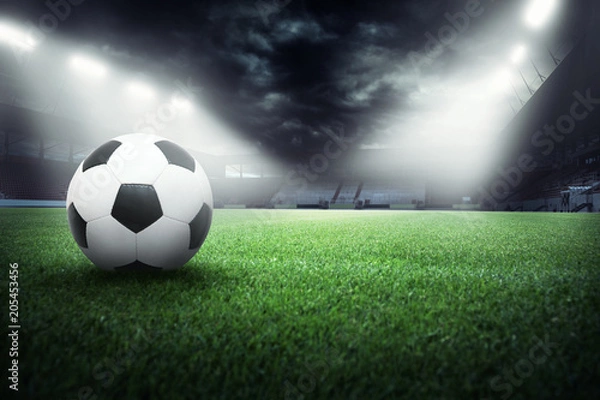Fototapeta Ball auf dem Fussballplatz