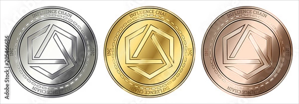 Obraz  Influence Chain (INC) coin set.