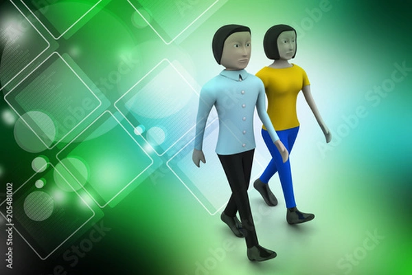 Obraz Two friends walk together