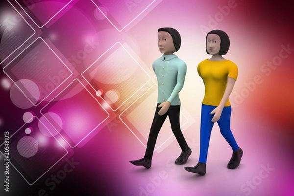 Obraz Two friends walk together