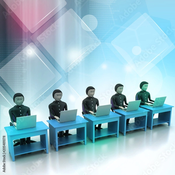 Obraz Business team looking at a Laptop