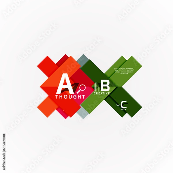 Fototapeta Abstract geometric option infographic banners, a b c steps process