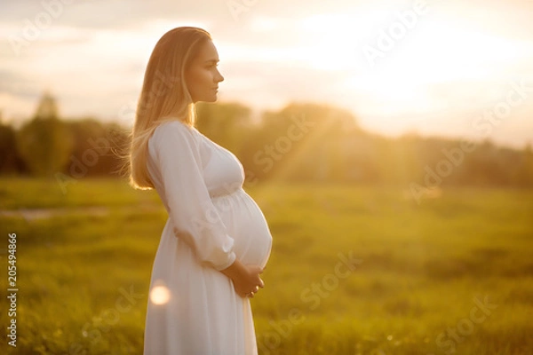 Obraz pregnant at sunset