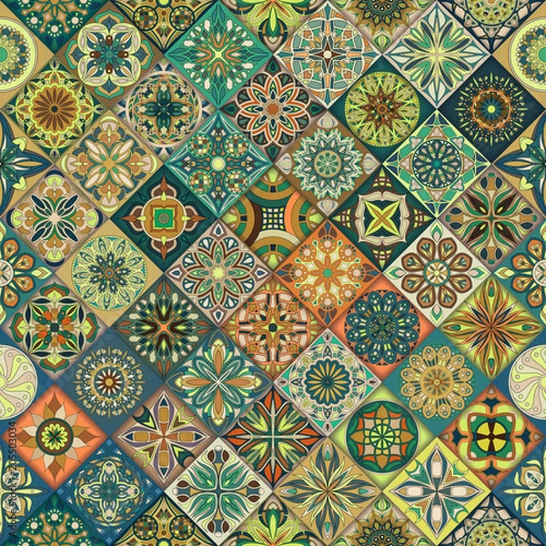 Obraz Seamless pattern with decorative mandalas. Vintage mandala elements.