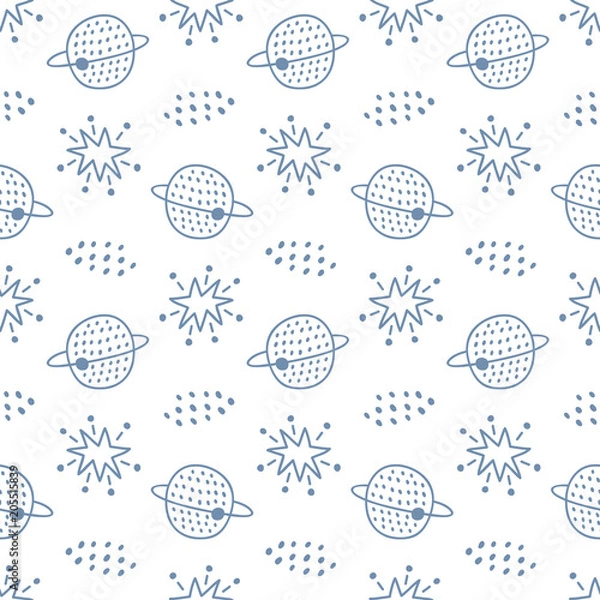 Fototapeta Outer Space childish seamless pattern