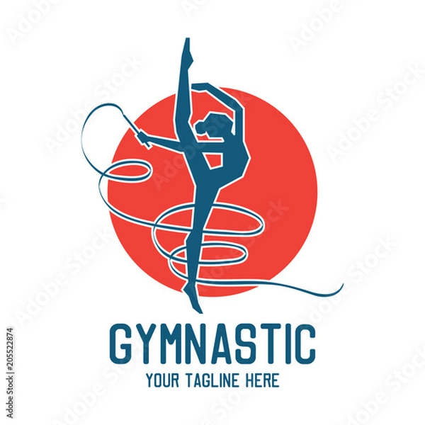 Fototapeta gymnastic sport logo with text space for your slogan / tag line, vector illustration
