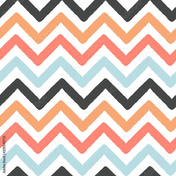Obraz colorful chevron grunge stripes seamless vector pattern background illustration