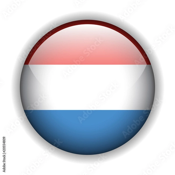 Fototapeta Luxembourg flag button, vector