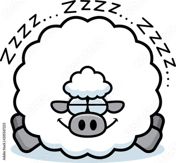Fototapeta Cartoon Sheep Sleeping