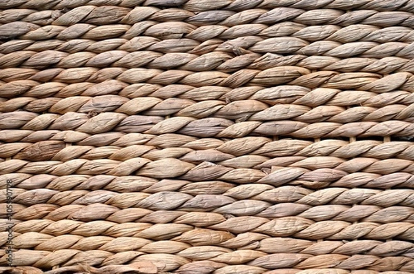 Obraz Background texture of beige or straw colored wicker or seagrass