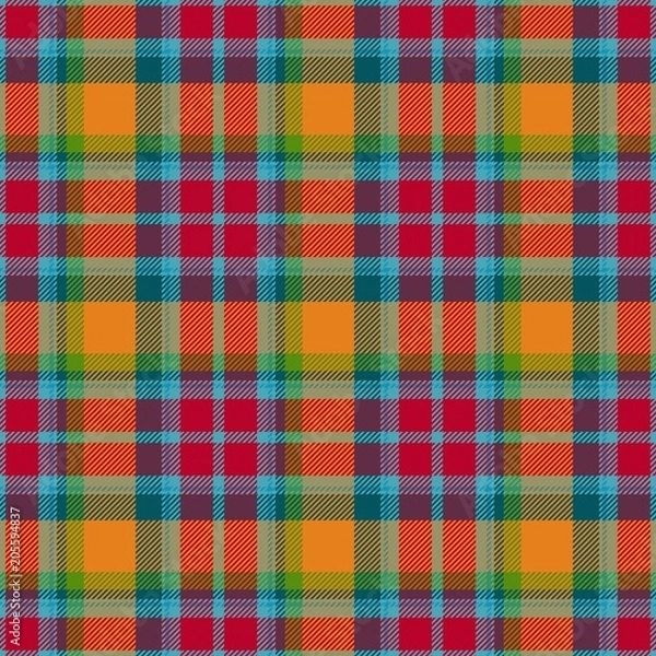 Fototapeta Beautiful rural trendy seamless tartan checkered pattern design