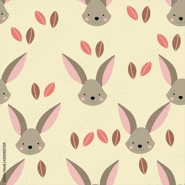 Fototapeta Seamless pattern animal forest background

