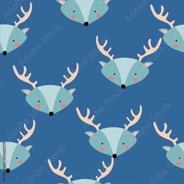 Fototapeta Seamless pattern animal forest background
