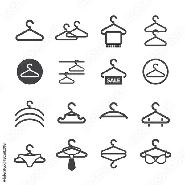 Fototapeta Clothes hanger icon set