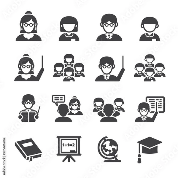 Fototapeta Teacher,Student icon set