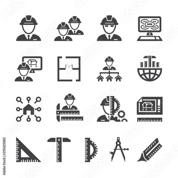 Fototapeta Architect icon set