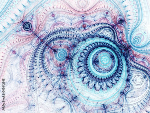 Obraz Soft blue and pink steampunk texture, digital artwork for creative graphic design