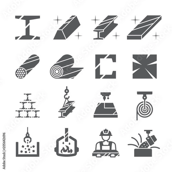 Fototapeta Steel,Metal icon set