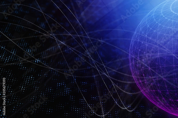 Obraz Polygonal globe background