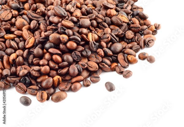 Fototapeta coffee beans on white