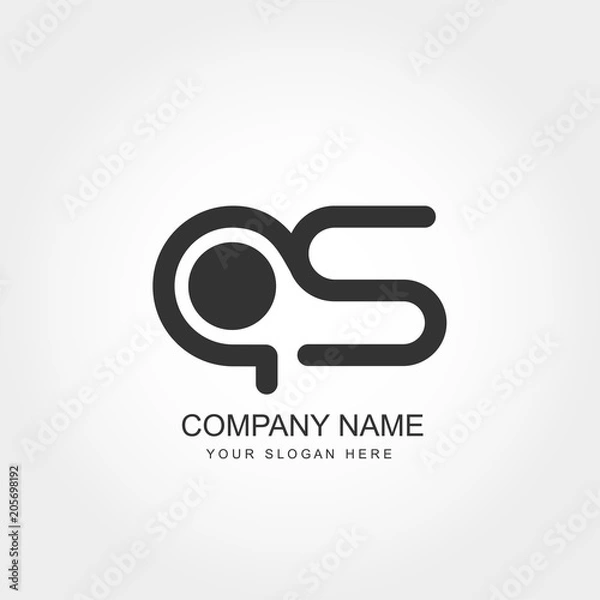 Fototapeta Initial Letter AS Logo Template