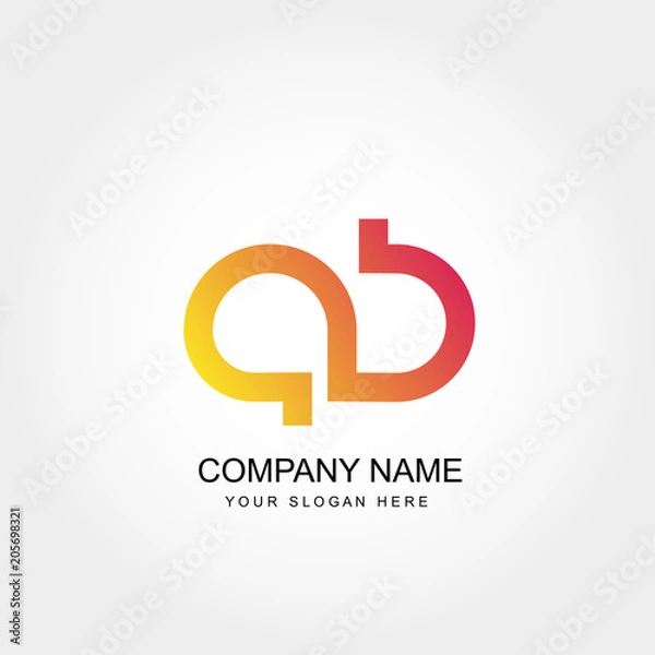 Fototapeta Initial Letter AB Logo Template