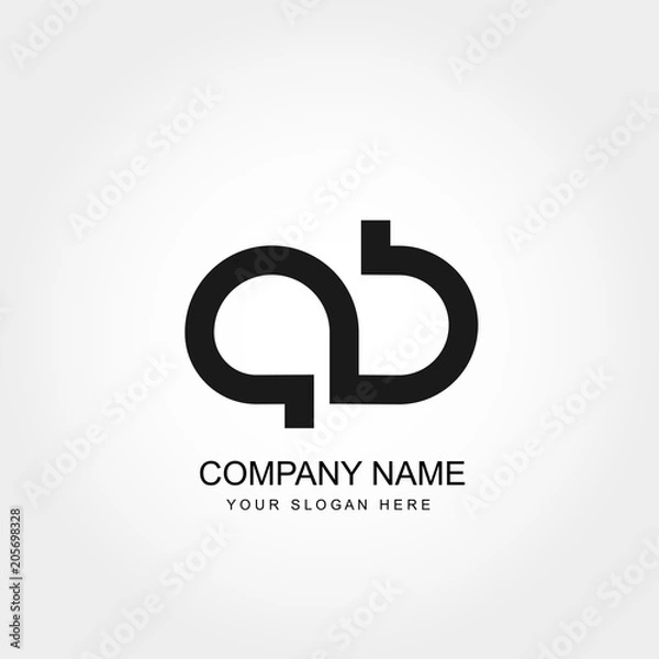 Fototapeta Initial Letter AB Logo Template