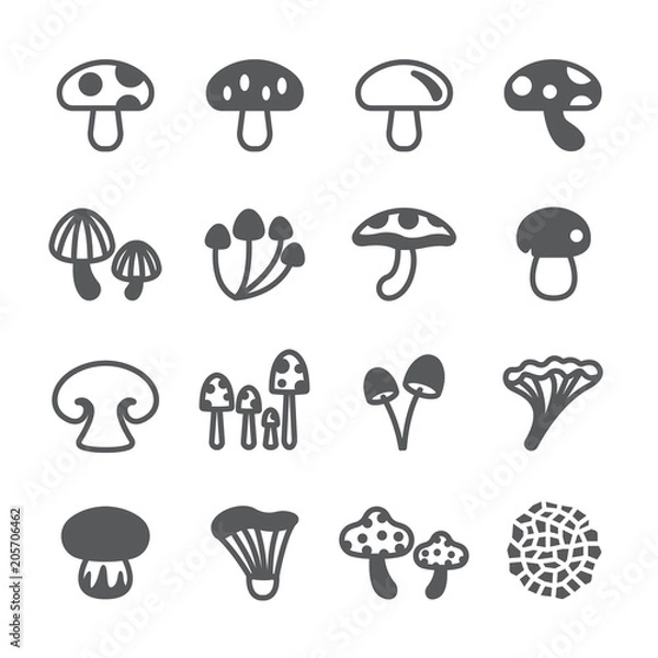 Fototapeta Mushroom icon set